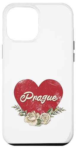 Prag Tschechische Republik Stadt Vintage Reise Urlaub Herz Hülle für iPhone 12 Pro Max von Traveling World Cities Retro Lover Valentine Gifts