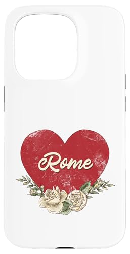 Rom Italien Stadt Vintage Reise Urlaub Herz Rosen Hülle für iPhone 15 Pro von Traveling World Cities Retro Lover Valentine Gifts