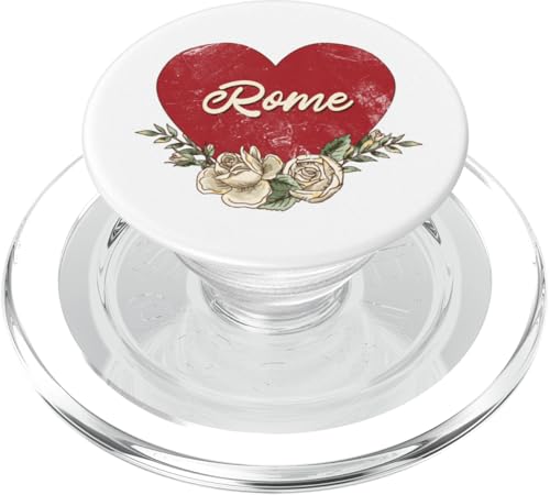Rom Italien Stadt Vintage Reise Urlaub Herz Rosen PopSockets PopGrip für MagSafe von Traveling World Cities Retro Lover Valentine Gifts