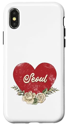 Seoul Korea City Vintage Reise Urlaub Herz Rosen Hülle für iPhone X/XS Seoul Korea City Vintage Reise Urlaub Herz Rosen Hülle für iPhone X/XS von Traveling World Cities Retro Lover Valentine Gifts