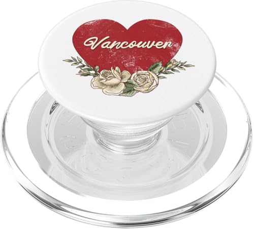 Vancouver Kanada City Vintage Reise Urlaub Herz Rosen PopSockets PopGrip für MagSafe Vancouver Kanada City Vintage Reise Urlaub Herz Rosen PopSockets PopGrip für MagSafe von Traveling World Cities Retro Lover Valentine Gifts