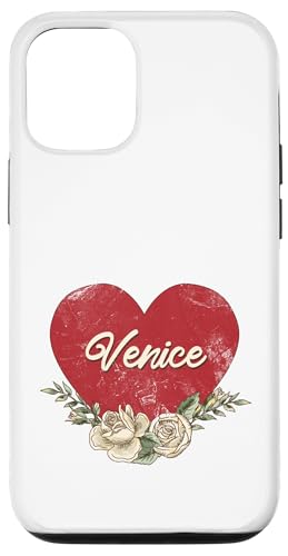 Venedig Italien Stadt Vintage Reise Urlaub Herz Rosen Hülle für iPhone 12/12 Pro von Traveling World Cities Retro Lover Valentine Gifts