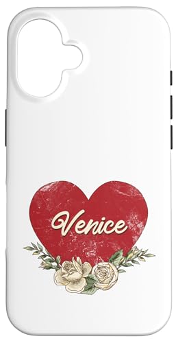 Venedig Italien Stadt Vintage Reise Urlaub Herz Rosen Hülle für iPhone 16 von Traveling World Cities Retro Lover Valentine Gifts