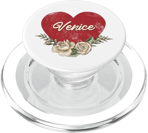Venedig Italien Stadt Vintage Reise Urlaub Herz Rosen PopSockets PopGrip für MagSafe von Traveling World Cities Retro Lover Valentine Gifts