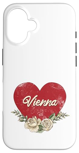 Wien Österreich Stadt Vintage Reise Urlaub Herz Rosen Hülle für iPhone 16 von Traveling World Cities Retro Lover Valentine Gifts