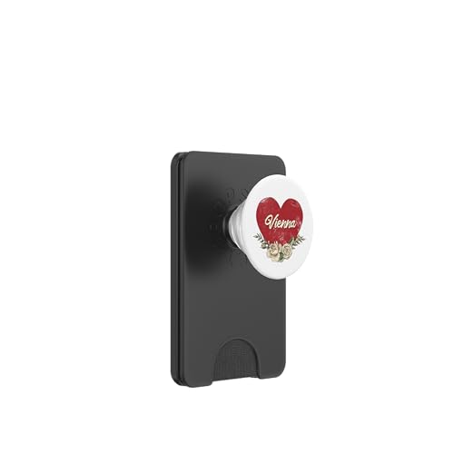 Wien Österreich Stadt Vintage Reise Urlaub Herz Rosen PopSockets PopWallet für MagSafe von Traveling World Cities Retro Lover Valentine Gifts