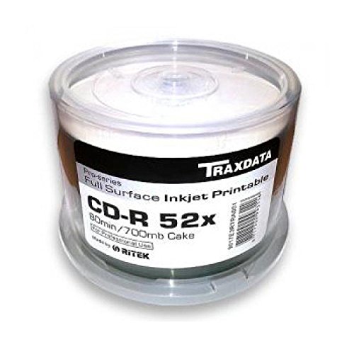 CD-R 80 Min/700 MB TRAXDATA 52x Pro-Series Printable Cakebox 100 Stück von Traxdata