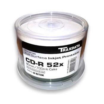 CD-R 80 Min/700 MB TRAXDATA 52x Pro-Series Printable Cakebox 100 Stück CD-R 80 Min/700 MB TRAXDATA 52x Pro-Series Printable Cakebox 100 Stück von Traxdata