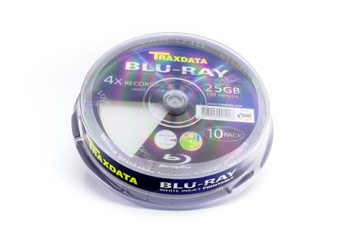 Traxdata 90L753ITRA006 Leere Blu-Ray Disc BD-R 25 GB 10 Stück(e) - Leere Blu-Ray Discs (BD-R, 25 GB, 120 mm, Polycarbonat, 4X, 4X) von Traxdata