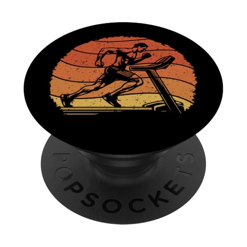 Laufband Retro Vintage Runner PopSockets Klebender PopGrip Laufband Retro Vintage Runner PopSockets Klebender PopGrip von Treadmill Runners Fitness Motivation Present