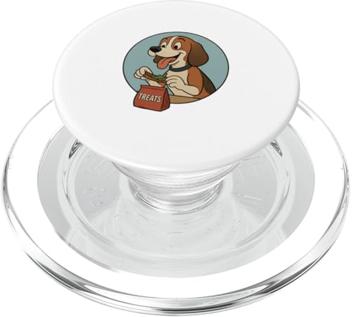 Beagle Treats Rollender Beagle im Vintage-Stil im Cartoon-Stil PopSockets PopGrip für MagSafe von Treat Loving Cartoon Dogs