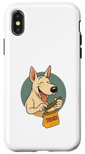 Bullterrier Leckerbissen Rolling Vintage Cartoon Stil Hülle für iPhone X/XS von Treat Loving Cartoon Dogs