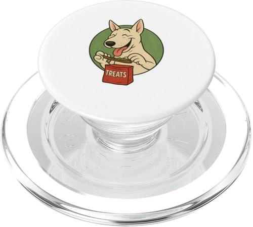 Bullterrier Leckerbissen Rolling Vintage Cartoon Stil PopSockets PopGrip für MagSafe von Treat Loving Cartoon Dogs