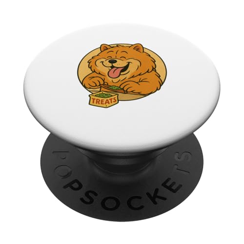 Chow Chow Hunde-Leckerlis Rollen, Vintage-Cartoon-Stil, Frenchie PopSockets Klebender PopGrip Chow Chow Hunde-Leckerlis Rollen, Vintage-Cartoon-Stil, Frenchie PopSockets Klebender PopGrip von Treat Loving Cartoon Dogs