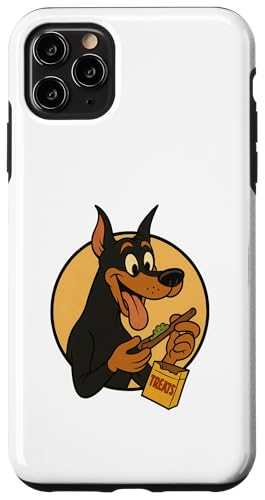 Dobermann Treats Rolling im Vintage-Cartoon-Stil Hülle für iPhone 11 Pro Max von Treat Loving Cartoon Dogs