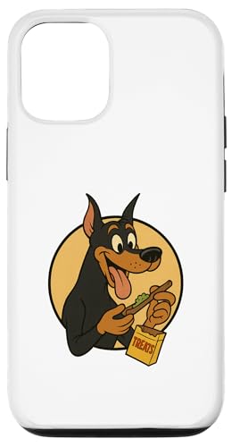 Dobermann Treats Rolling im Vintage-Cartoon-Stil Hülle für iPhone 12/12 Pro von Treat Loving Cartoon Dogs
