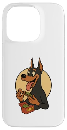 Dobermann Treats Rolling im Vintage-Cartoon-Stil Hülle für iPhone 14 Pro von Treat Loving Cartoon Dogs