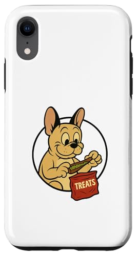 Französische Bulldogge Leckerlis Rollende Vintage Cartoon Style Frenchie Hülle für iPhone XR von Treat Loving Cartoon Dogs