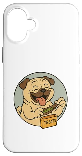 Mops-Leckerlis, rollender Vintage-Stil, Cartoon-Stil Hülle für iPhone 16 Plus Mops-Leckerlis, rollender Vintage-Stil, Cartoon-Stil Hülle für iPhone 16 Plus von Treat Loving Cartoon Dogs