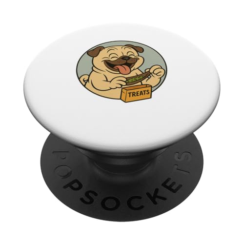 Mops-Leckerlis, rollender Vintage-Stil, Cartoon-Stil PopSockets Klebender PopGrip Mops-Leckerlis, rollender Vintage-Stil, Cartoon-Stil PopSockets Klebender PopGrip von Treat Loving Cartoon Dogs