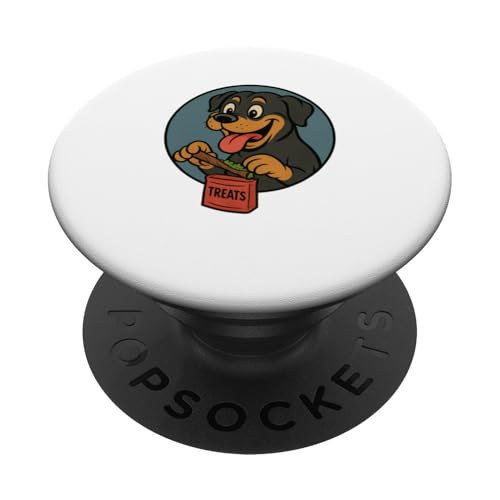 Rottweiler Treats Rolling Vintage Cartoon-Stil PopSockets Klebender PopGrip Rottweiler Treats Rolling Vintage Cartoon-Stil PopSockets Klebender PopGrip von Treat Loving Cartoon Dogs