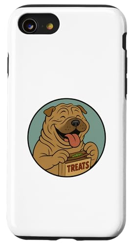 Shar Pei Treats Rolling im Vintage-Cartoon-Stil Hülle für iPhone SE (2020) / 7 / 8 von Treat Loving Cartoon Dogs