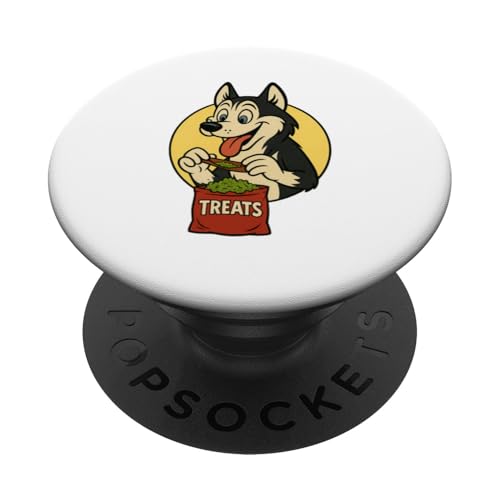 Sibirischer Husky Leckerbissen Rolling Vintage Cartoon Stil Husky PopSockets Klebender PopGrip Sibirischer Husky Leckerbissen Rolling Vintage Cartoon Stil Husky PopSockets Klebender PopGrip von Treat Loving Cartoon Dogs