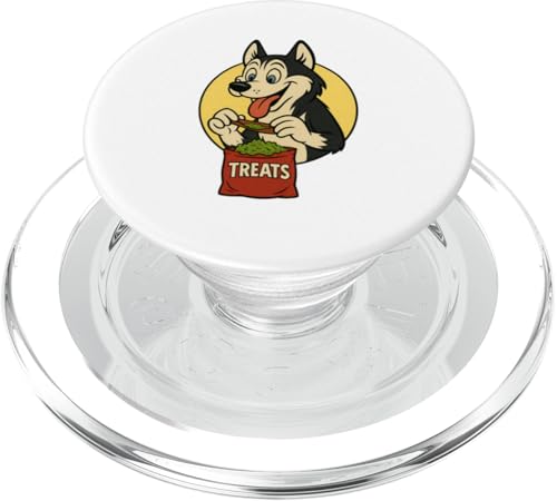 Sibirischer Husky Leckerbissen Rolling Vintage Cartoon Stil Husky PopSockets PopGrip für MagSafe Sibirischer Husky Leckerbissen Rolling Vintage Cartoon Stil Husky PopSockets PopGrip für MagSafe von Treat Loving Cartoon Dogs