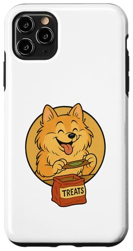 Zwergspitz-Leckereien, rollender Vintage-Cartoon-Stil Hülle für iPhone 11 Pro Max von Treat Loving Cartoon Dogs