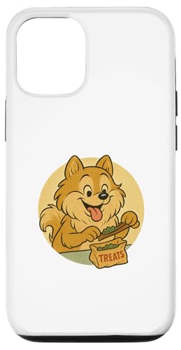 Zwergspitz-Leckereien, rollender Vintage-Cartoon-Stil Hülle für iPhone 12/12 Pro von Treat Loving Cartoon Dogs