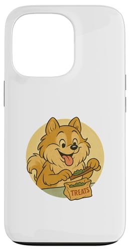 Zwergspitz-Leckereien, rollender Vintage-Cartoon-Stil Hülle für iPhone 13 Pro von Treat Loving Cartoon Dogs