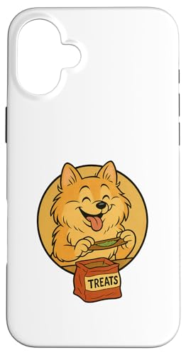 Zwergspitz-Leckereien, rollender Vintage-Cartoon-Stil Hülle für iPhone 16 Plus von Treat Loving Cartoon Dogs