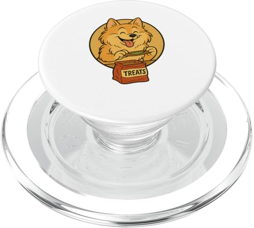 Zwergspitz-Leckereien, rollender Vintage-Cartoon-Stil PopSockets PopGrip für MagSafe Zwergspitz-Leckereien, rollender Vintage-Cartoon-Stil PopSockets PopGrip für MagSafe von Treat Loving Cartoon Dogs