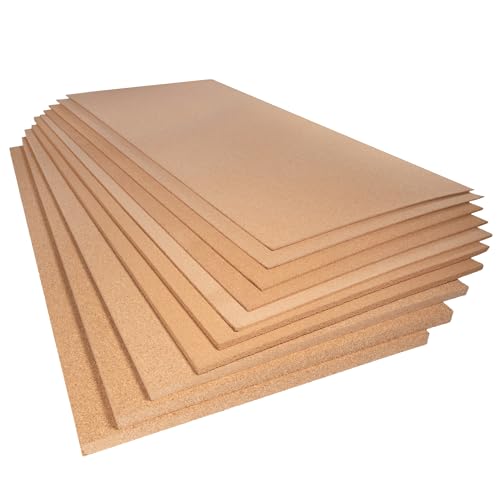 TRECOR Pinnwand Korkplatte Format: 1000 x 500 mm - Stärken: 2-20 mm - hochwertige Korkplatte - hochelastisch und antistatisch - Einseitig geschliffen für bessere Optik (4 mm) von Trecor