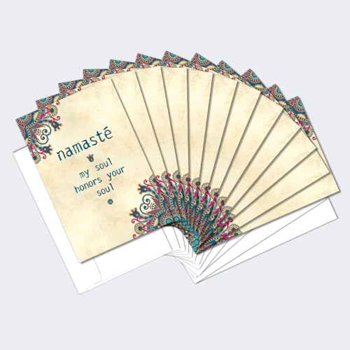 Tree-Free Greetings EcoNotes 12-Count Namaste Honor Blank Notecard Set With Envelopes, All Occasion, New Age Inspirational for Yoga Lovers (FS56948) von Tree-Free Greetings