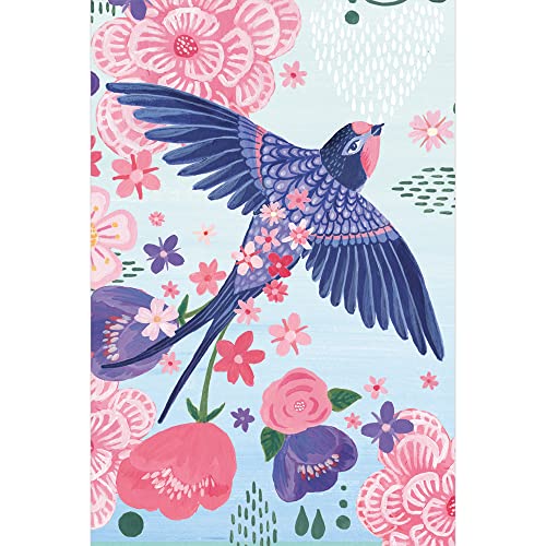 Tree-Free Greetings FS60012 Karten für alle Anlässe, kunstvolle Designs, 12 Karten und weiße Umschläge, hergestellt in den USA, 100% recyceltes Papier, 10,2 x 15,2 cm, Whimsical Bird von Tree-Free Greetings