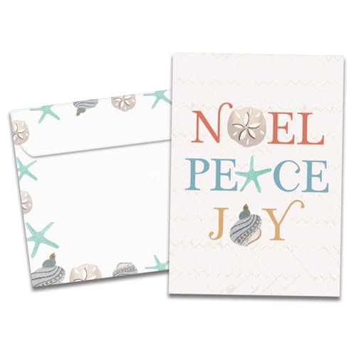 Tree-Free Greetings Grußkarte für die Jahreszeit, kunstvolle Designs, 1 Karte und passende Umschläge, hergestellt in den USA, 100% recyceltes Papier, 12,7 x 17,8 cm, Noel and Peace (VO80694) von Tree-Free Greetings