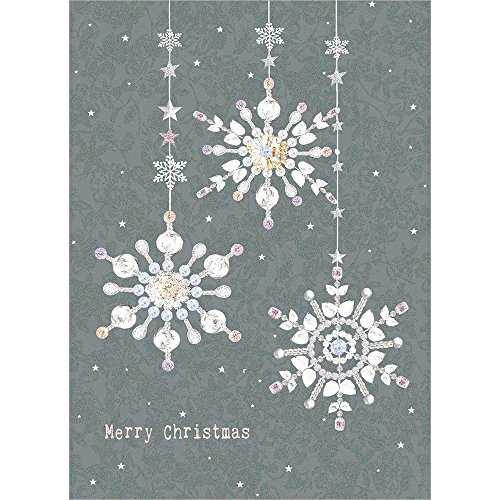 Tree-Free Greetings Holiday Greeting Cards, Gray Snowflake Happy Holidays, Vintage Brown Recycled Paper, Boxed Note Card Set, 10-Pack (HB93304) von Tree-Free Greetings