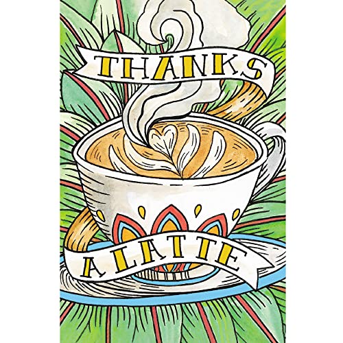 Tree-Free Greetings Thank You Cards with Matching Envelopes for Wedding, Baby Shower, Graduation, 4x6 Inch, Set of 12, Thanks a Latte (TK30405) von Tree-Free Greetings