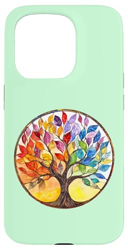 Aquarell-Kunst, Regenbogen-Baum des Lebens, künstlerischer Boho Hülle für iPhone 15 Pro Aquarell-Kunst, Regenbogen-Baum des Lebens, künstlerischer Boho Hülle für iPhone 15 Pro von Tree Roots Collective