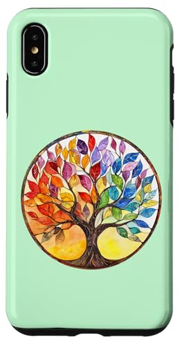 Aquarell-Kunst, Regenbogen-Baum des Lebens, künstlerischer Boho Hülle für iPhone XS Max Aquarell-Kunst, Regenbogen-Baum des Lebens, künstlerischer Boho Hülle für iPhone XS Max von Tree Roots Collective