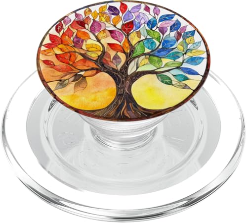 Aquarell-Kunst, Regenbogen-Baum des Lebens, künstlerischer Boho PopSockets PopGrip für MagSafe Aquarell-Kunst, Regenbogen-Baum des Lebens, künstlerischer Boho PopSockets PopGrip für MagSafe von Tree Roots Collective