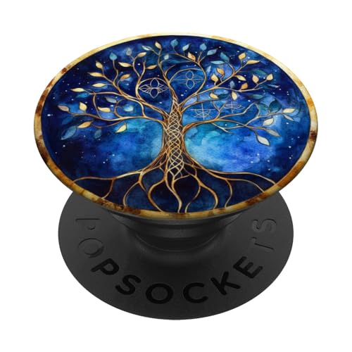 Baum des Lebens Symbol der Wurzeln, blauer Sternenhimmel PopSockets Klebender PopGrip Baum des Lebens Symbol der Wurzeln, blauer Sternenhimmel PopSockets Klebender PopGrip von Tree Roots Collective