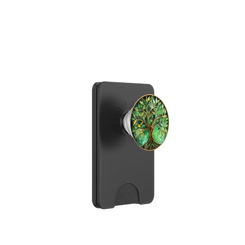 Baum des Lebens Symbol der Wurzeln, spirituell, leuchtendes Grün PopSockets PopWallet für MagSafe Baum des Lebens Symbol der Wurzeln, spirituell, leuchtendes Grün PopSockets PopWallet für MagSafe von Tree Roots Collective