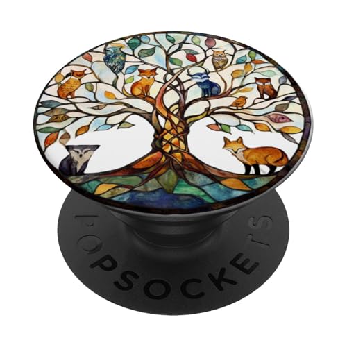 Baum des Lebens Symbol mit Knoten Design, niedliche Tiere PopSockets Klebender PopGrip Baum des Lebens Symbol mit Knoten Design, niedliche Tiere PopSockets Klebender PopGrip von Tree Roots Collective