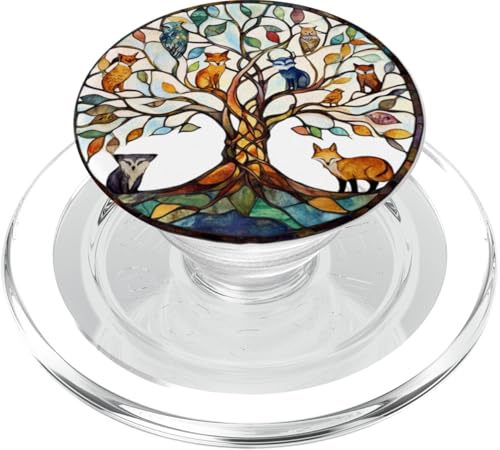 Baum des Lebens Symbol mit Knoten Design, niedliche Tiere PopSockets PopGrip für MagSafe Baum des Lebens Symbol mit Knoten Design, niedliche Tiere PopSockets PopGrip für MagSafe von Tree Roots Collective