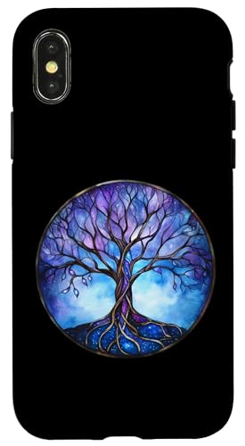 Blaues Baum des Lebens Symbol mit Knotenmuster Hülle für iPhone X/XS Blaues Baum des Lebens Symbol mit Knotenmuster Hülle für iPhone X/XS von Tree Roots Collective