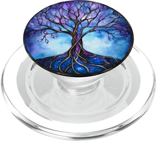 Blaues Baum des Lebens Symbol mit Knotenmuster PopSockets PopGrip für MagSafe Blaues Baum des Lebens Symbol mit Knotenmuster PopSockets PopGrip für MagSafe von Tree Roots Collective