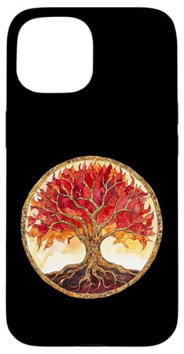 Feuriger Baum des Lebens, lebendige Flamme, Wurzeln Hülle für iPhone 15 Feuriger Baum des Lebens, lebendige Flamme, Wurzeln Hülle für iPhone 15 von Tree Roots Collective