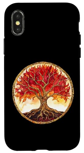 Feuriger Baum des Lebens, lebendige Flamme, Wurzeln Hülle für iPhone X/XS Feuriger Baum des Lebens, lebendige Flamme, Wurzeln Hülle für iPhone X/XS von Tree Roots Collective